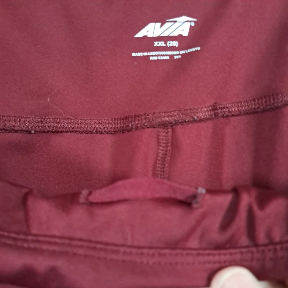 AVIA XXL Burgundy Athletic Leggings | Waist 34" | Double‎ Pockets | Compression - Picture 6 of 9